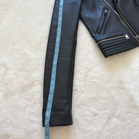 MAJE leather navy women jacket size 36 FR or 6 US Retail 750$ - Picture 9 of 10